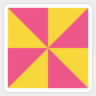 Yellow Pink Repeating Tile Pattern Pinwheel Spiral Sticker